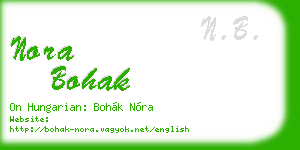 nora bohak business card