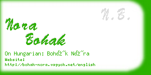 nora bohak business card